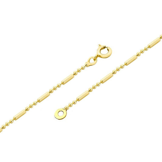 Chaîne pour femme - Mailles alternées 3 billes 1.5 mm * 45 cm