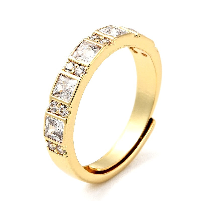 Bague femme réglable lignée diamant CZ