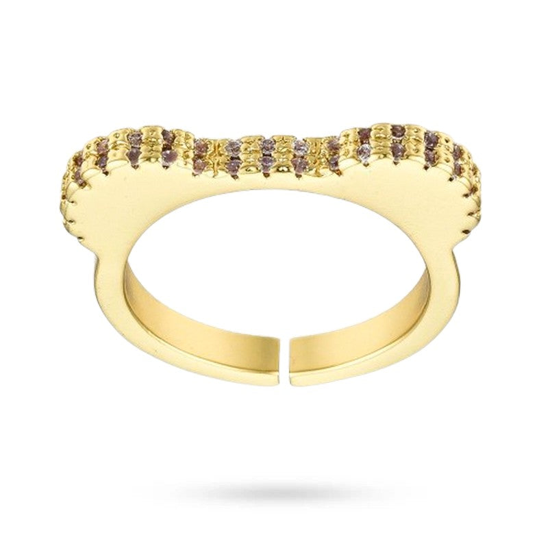 Bague femme réglable originale zirconiums sertis