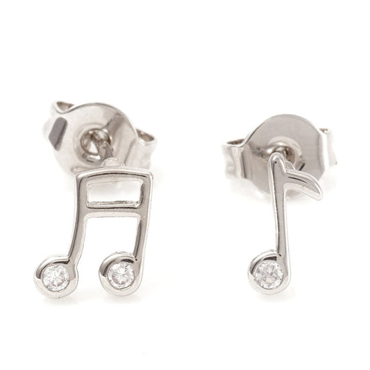 Boucles d'oreilles argent 925 notes de musique