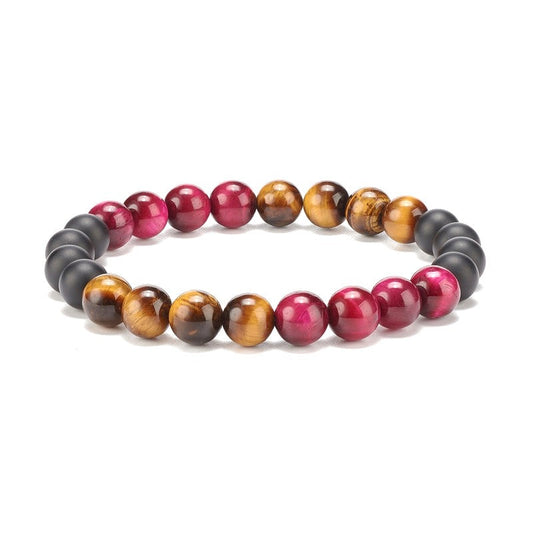 Bracelet pour homme ou femme - pierre naturelle agate multi couleurs