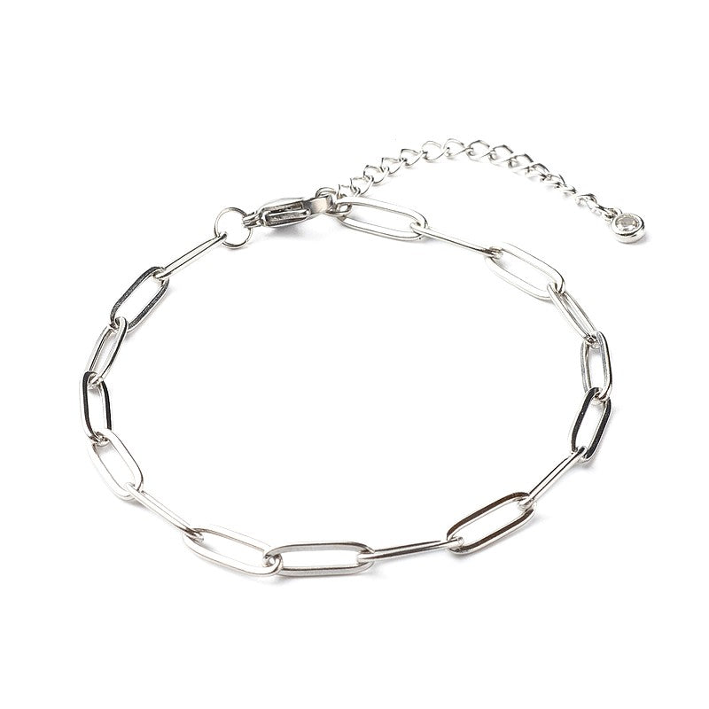Bracelet acier inoxydable maille trombone