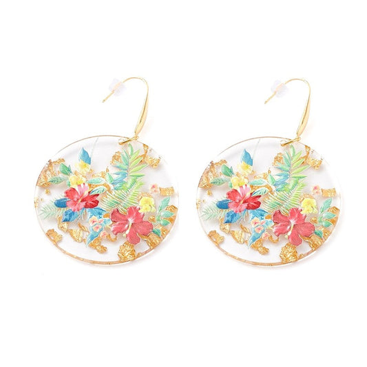 Boucles d'oreilles fantaisie florales