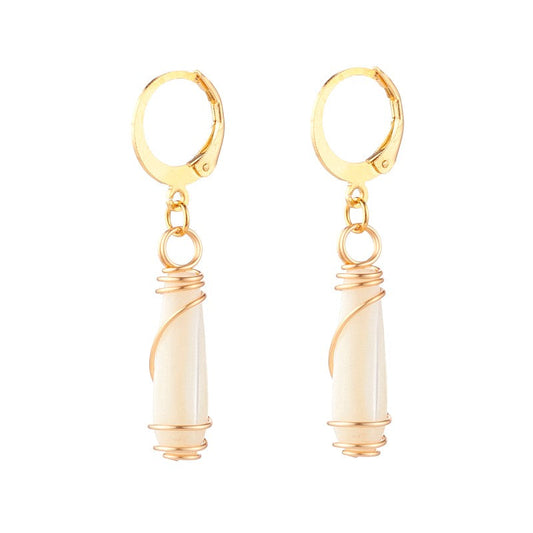 Boucles d'oreilles tombantes pierre naturelle