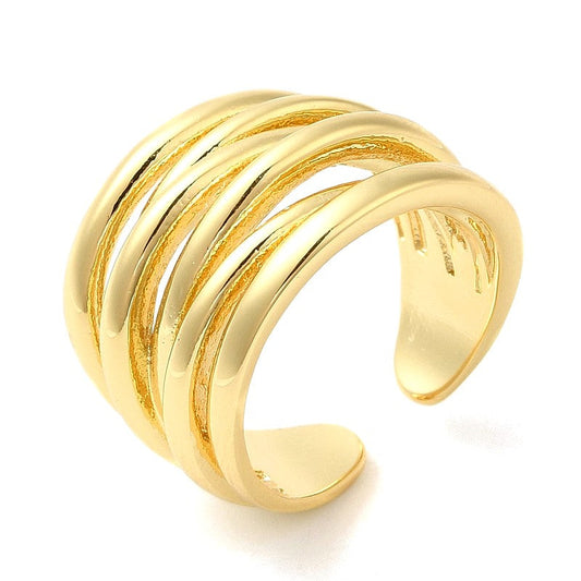 Bague femme réglable manchette entrelacée