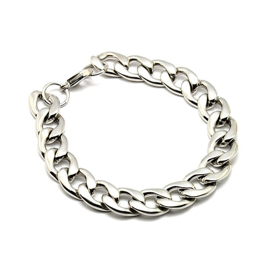 Bracelet acier inoxydable maille gourmette 12 mm