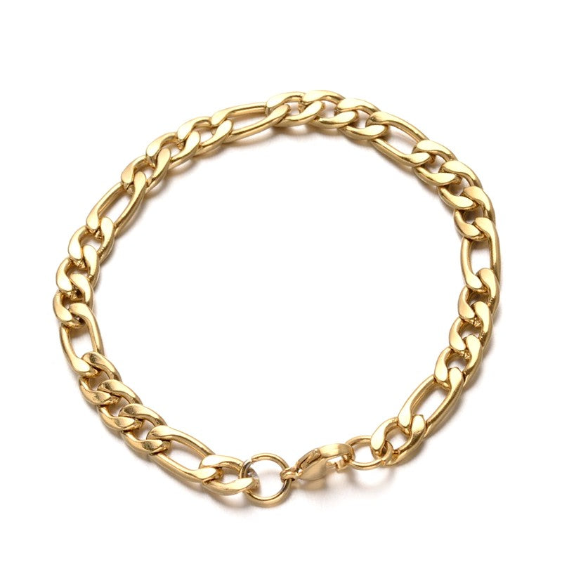 Bracelet acier inoxydable mailles gourmettes 8 mm