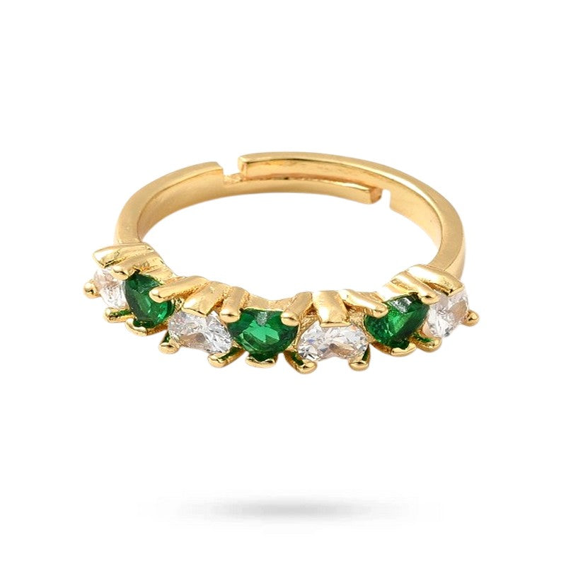 Bague femme réglable diamants CZ couleurs sertis