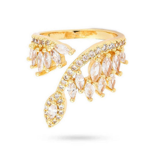 Bague femme réglable diamants CZ sertis