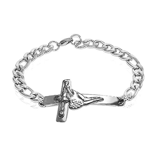 Johnny HALLYDAY - Bracelet gourmette en Acier inoxydable