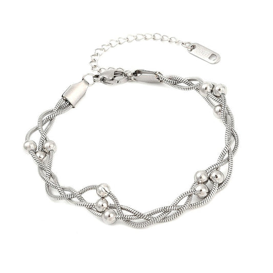 Bracelet fin en acier inoxydable triple rang