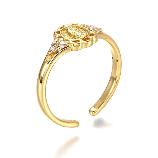 Bague femme réglable sainte vierge