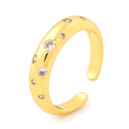 Bague femme réglable anneau diamant CZ