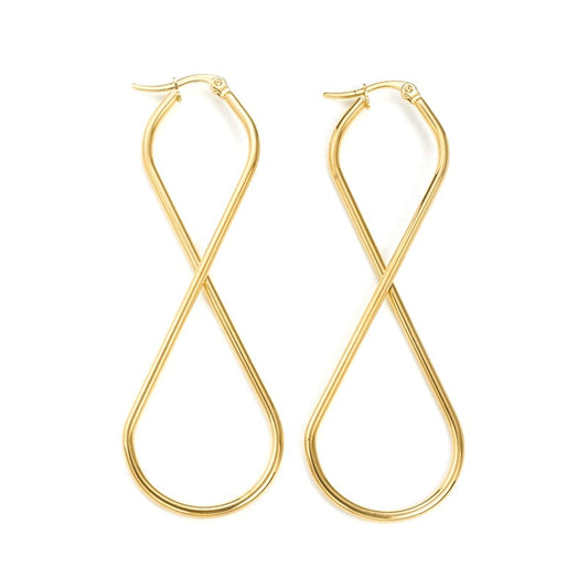 Boucles d'oreilles femme en acier inoxydable Créoles huit