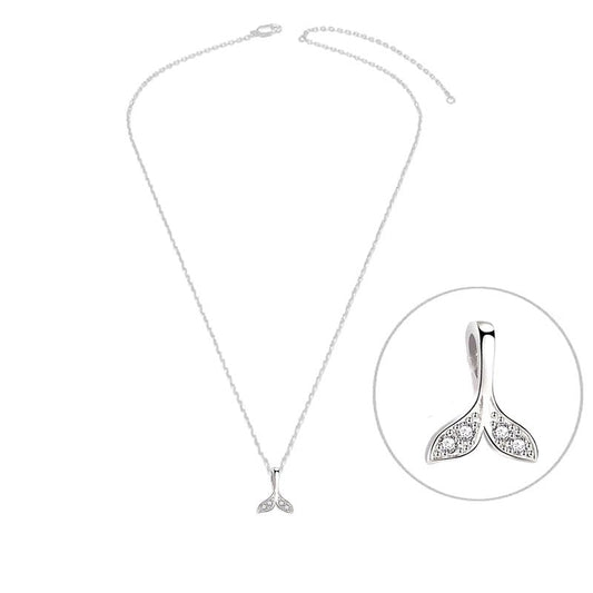 Collier argent 925 queue de baleine zirconiums sertis