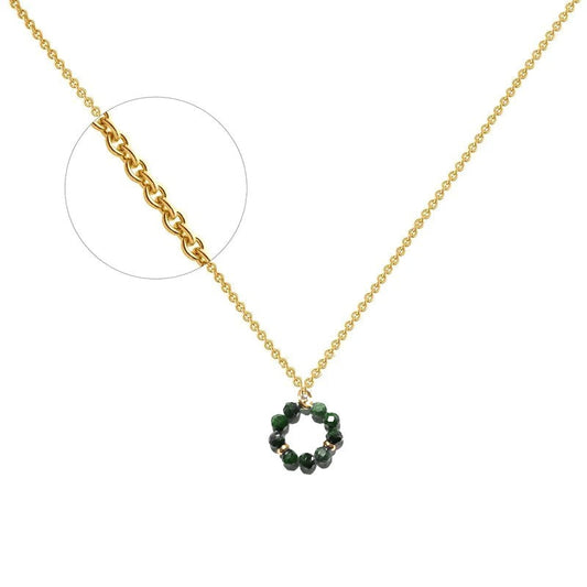 Collier acier inoxydable 9 pierres naturelles turquoise d'Afrique