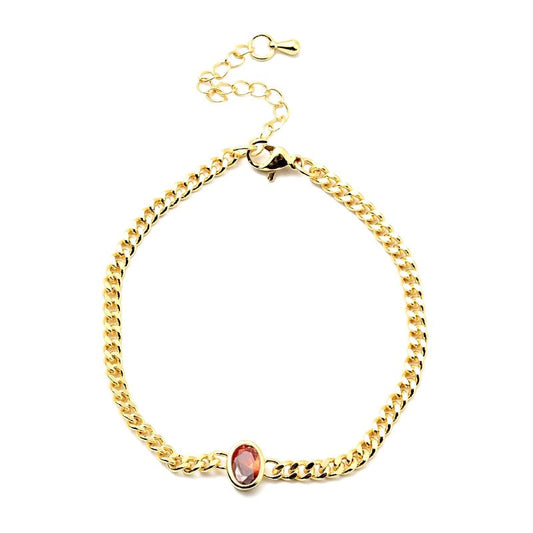 Bracelet souple or pendant ovale champagne